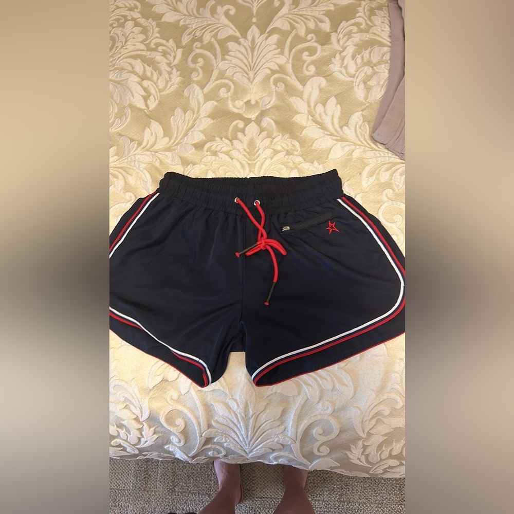 Revolve navy blue, red & white casual shorts from brand perfect moment in Med